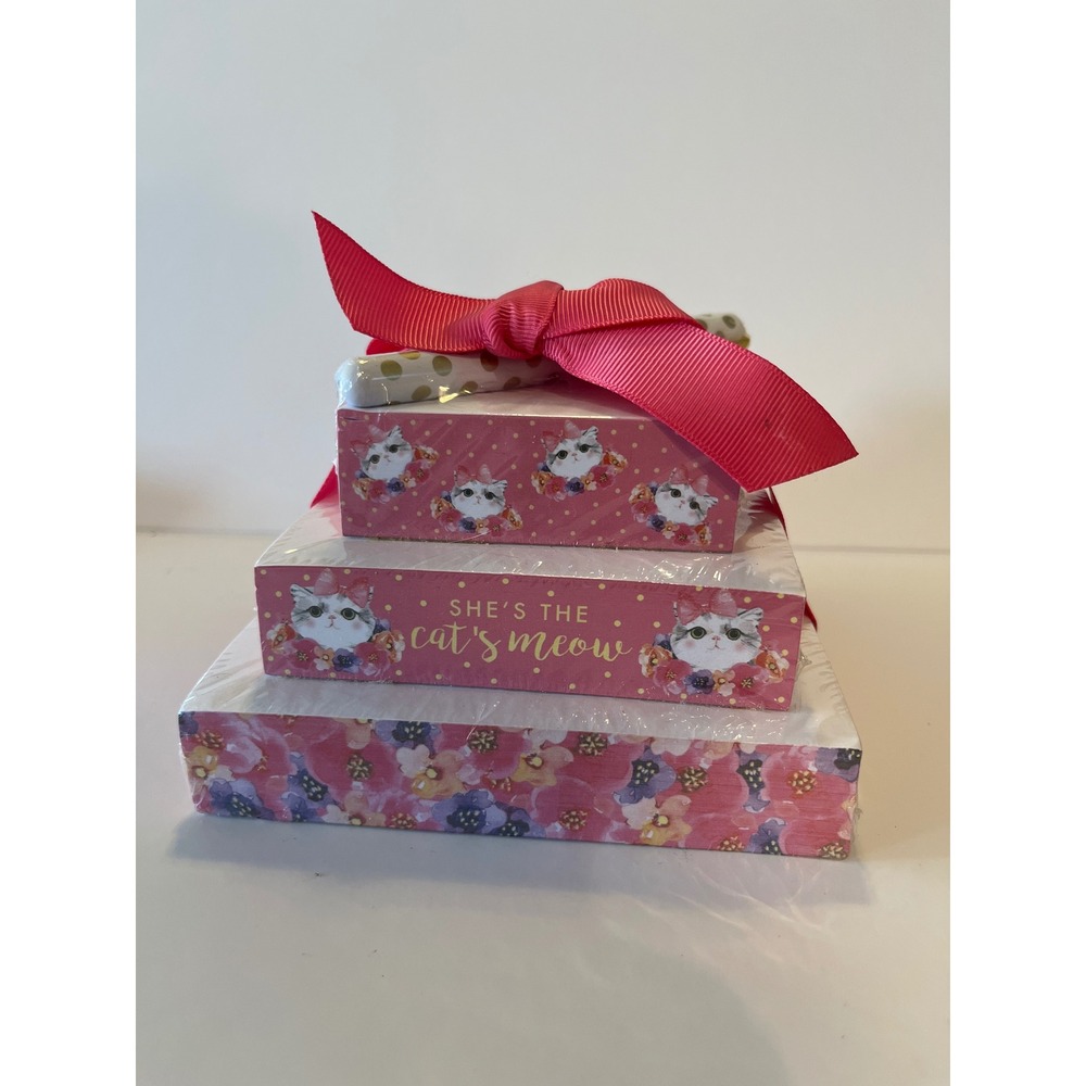 Lady Jayne Ltd Tower of Notes 3 Note‎ Pads 200 Sheets Cat Floral Pen Pink Set
